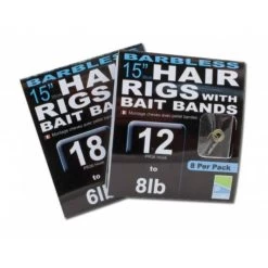 Preston Pr36 15" Hair Rigs With Bait Bands (barbless) **UITLOPEND**